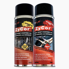 Load image into Gallery viewer, ZyCor High Temp coating for engine and exhaust 426 ml spray can light gray finish on a metal tube