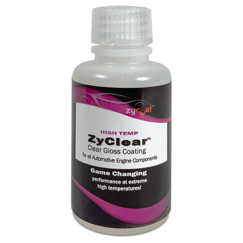 ZyClear Clear Gloss Coating for automotive engine components 2 oz bottle front view